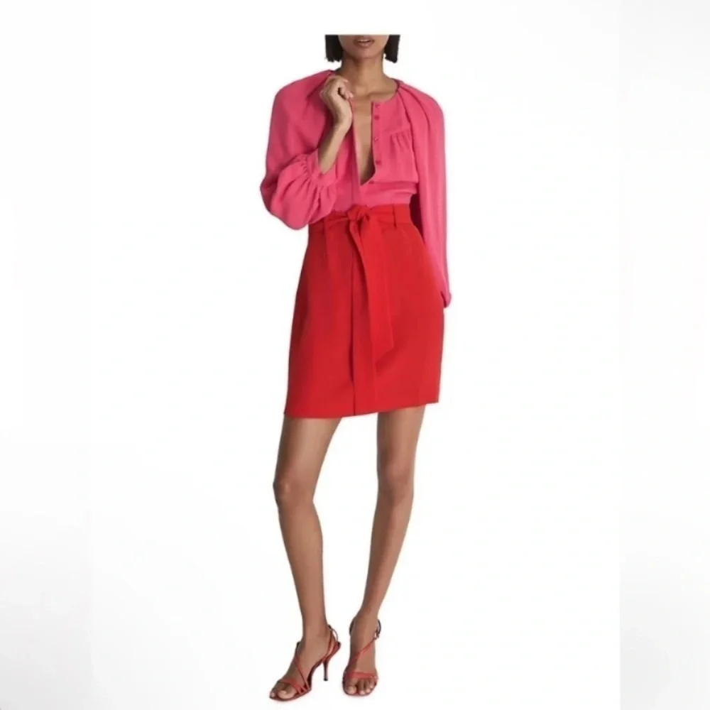 New! Reiss Valentina color clash colorblock Dress pink red nwt 2847